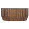 Lillian Modern Classic Brown Mango Wood Ribbed Round Coffee Table|Kathy Kuo Home