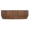 Lillian Modern Classic Brown Mango Wood Ribbed Oval Coffee Table|Kathy Kuo Home