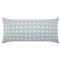 Laney Coastal Light Blue Geometric Indoor Outdoor Lumbar Pillow - 12x24|Kathy Kuo Home
