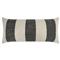 Vida Coastal Beach Black Striped Indoor Outdoor Lumbar Pillow - 12x24|Kathy Kuo Home