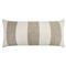 Vida Coastal Beach Beige Striped Indoor Outdoor Lumbar Pillow - 12x24|Kathy Kuo Home