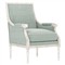 Juliette Sea Mist Velvet Vintage White Bergere Chair|Kathy Kuo Home