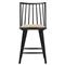 Lara Rustic Lodge Beige Striped Black Oak Windsor Counter Stool|Kathy Kuo Home