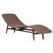 Ivanna Coastal Beach Tan Brown Woven Stained Teak Outdoor Chaise|Kathy Kuo Home