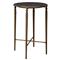 Emari French Country Grey Marble Antique Brass Side Table|Kathy Kuo Home