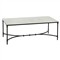 Rhea French Country White Marble Black Metal Rectangular Coffee Table|Kathy Kuo Home