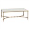 Rhea French Country White Marble Gold Metal Rectangular Coffee Table|Kathy Kuo Home
