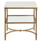 Rhea French Country White Marble Gold Metal Square End Table|Kathy Kuo Home
