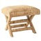 Vera Coastal Beach Brown Woven Water Hyacinth Square Stool|Kathy Kuo Home