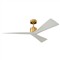Visual Comfort Adler Modern Matte White Blades Burnished Brass Ceiling Fan - 52&quot;|Kathy Kuo Home