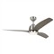 Visual Comfort Avila Silver Blades Brushed Steel LED Ceiling Fan - 54&quot;|Kathy Kuo Home