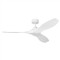 Visual Comfort Collins Coastal Matte White Steel Smart Ceiling Fan - 52&quot;|Kathy Kuo Home