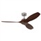 Visual Comfort Collins Dark Walnut Blades Brushed Steel Smart Ceiling Fan - 52&quot;|Kathy Kuo Home