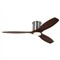 Visual Comfort Collins Walnut Blades Brushed Steel Smart Hugger LED Ceiling Fan - 52&quot;|Kathy Kuo Home