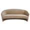 Margaux Modern Classic Beige Velvet Demilune Loveseat - 76&quot;|Kathy Kuo Home