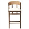 Tanner Updated Traditional Cream Performance Brown Oak Wood Woven Counter Stool|Kathy Kuo Home