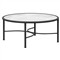Emeline Helena Dekton Black Iron Round Outdoor Coffee Table|Kathy Kuo Home