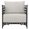 Emeline Cream Upholstered Black Iron Outdoor Barrel Chair|Kathy Kuo Home