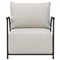 Emeline Cream Upholstered Black Iron Outdoor Lounge Chair|Kathy Kuo Home