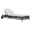 Emeline Cream Upholstered Black Iron Outdoor Chaise Lounge|Kathy Kuo Home