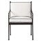 Gretchen French Country White Upholstered Black Welt Aluminum Outdoor Dining Side Chair|Kathy Kuo Home
