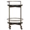 Ovidia Modern Classic Smoked Brown Glass Brass Bar Cart|Kathy Kuo Home
