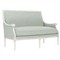 Juliette Spring Blue Textured Weave Vintage White Settee|Kathy Kuo Home