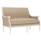Juliette Mocha Textured Weave Vintage White Settee|Kathy Kuo Home