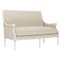Juliette Pebble Shore Textured Weave Vintage White Settee|Kathy Kuo Home
