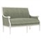 Juliette Willow Green Velvet Vintage White Settee|Kathy Kuo Home