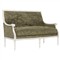 Juliette Fern Velvet Vintage White Settee|Kathy Kuo Home