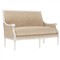 Juliette Latte Leather Vintage White Settee|Kathy Kuo Home
