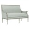 Juliette Spring Blue Textured Weave Provence Sage Settee|Kathy Kuo Home