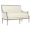 Juliette Heathered Ivory Crypton Provence Sage Settee|Kathy Kuo Home