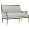 Juliette Spring Blue Textured Weave Driftwood Settee|Kathy Kuo Home