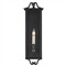 Ashbourne Traditional Seeded Glass Black Iron Outdoor Wall Sconce - Small