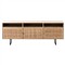 Emilie Mid Century Light Brown Mango Wood Woven Cane Iron Base Media Console - 65&quot;W Overstock|Kathy Kuo Home
