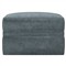 Romilly Slate Blue Ottoman - Upholstered to Floor|Kathy Kuo Home