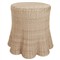 Bella Coastal Beach Natural Brown Woven Wicker Round Outdoor Side Table|Kathy Kuo Home