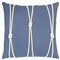 Maelle Coastal Beach Blue Linen Knot Decorative Throw Pillow - 20x20