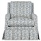 Leon Updated Traditional Blue Slipcovered Arm Chair