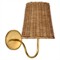 Visual Comfort Lyndsie Natural Wicker Shade Antique Brass Armed Sconce|Kathy Kuo Home