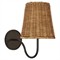 Visual Comfort Lyndsie Traditional Natural Wicker Shade Aged Iron Armed Sconce|Kathy Kuo Home
