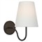 Visual Comfort Lyndsie Traditional Linen Shade Aged Iron Armed Sconce|Kathy Kuo Home