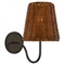 Visual Comfort Lyndsie Traditional Dark Wicker Shade Aged Iron Armed Sconce|Kathy Kuo Home