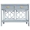 Worlds Away Gideon Coastal Beach Light Blue Rattan Console Table|Kathy Kuo Home