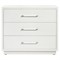 Taylor Modern Classic White Linen 3 Drawer Chest|Kathy Kuo Home