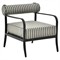Madelle Modern Classic Grey Striped Sunbrella Black Aluminum Outdoor Arm Chair|Kathy Kuo Home