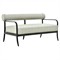 Madelle Modern Classic White Sunbrella Black Aluminum Outdoor Loveseat - 57&quot;|Kathy Kuo Home