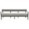 Madelle Modern Classic Grey Striped Sunbrella Black Aluminum Outdoor Sofa - 81&quot;|Kathy Kuo Home